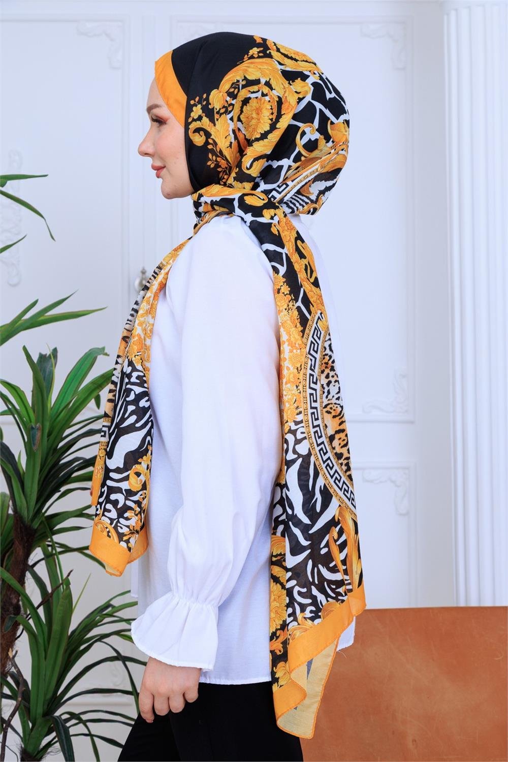 Saray Motif Premium Dijital Soft Şal