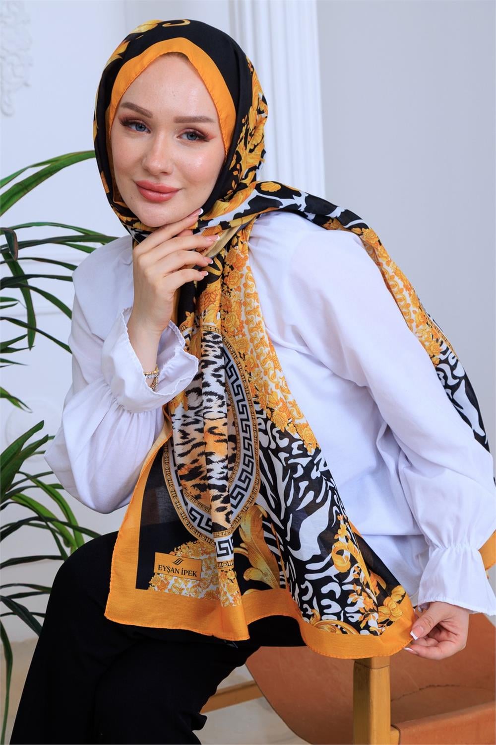 Saray Motif Premium Dijital Soft Şal