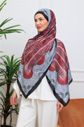 Bordo Paisley Premium Dijital Soft Şal