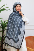 Antrasit Paisley Premium Dijital Soft Şal