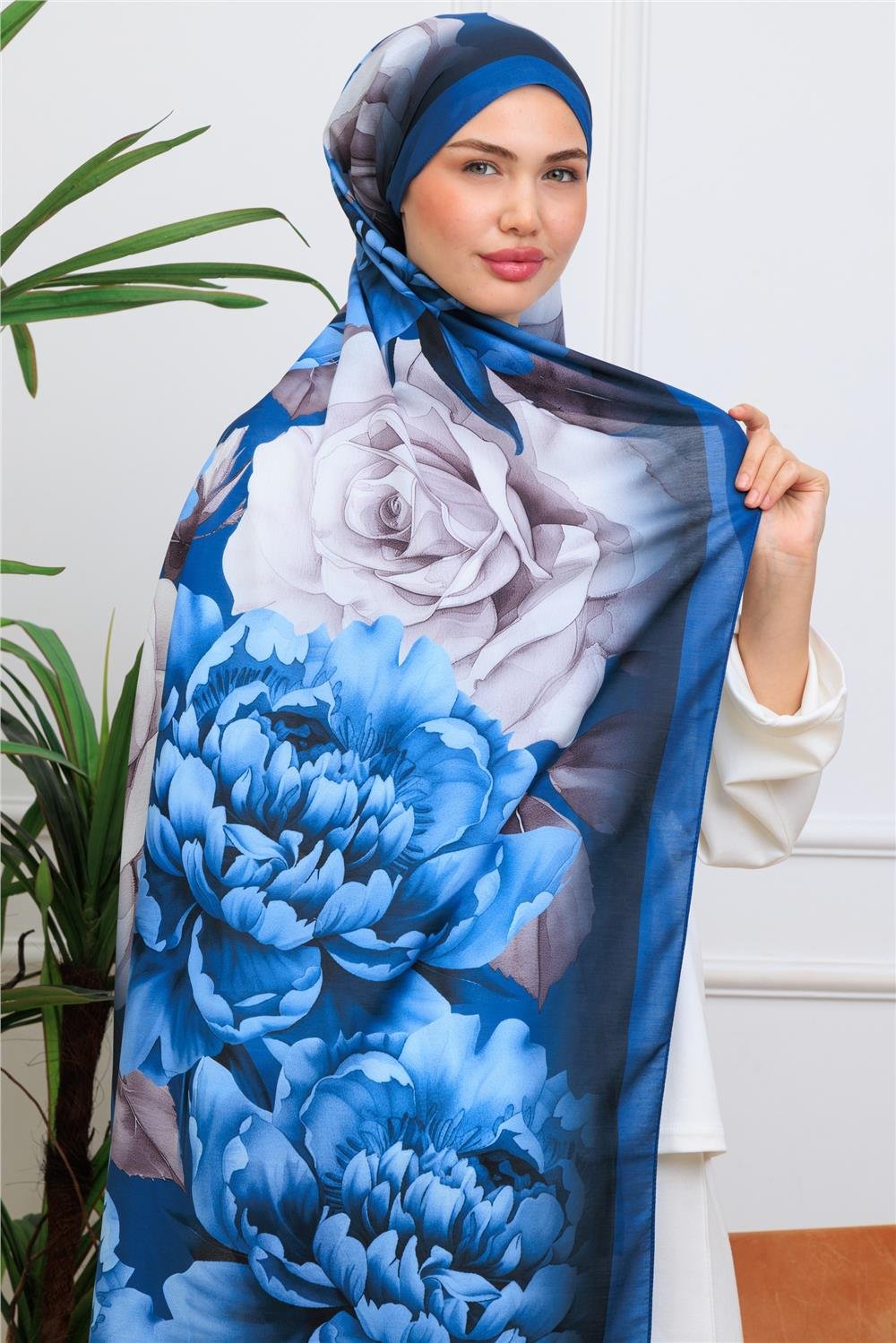 Safir Bahçesi Premium Dijital Soft Şal