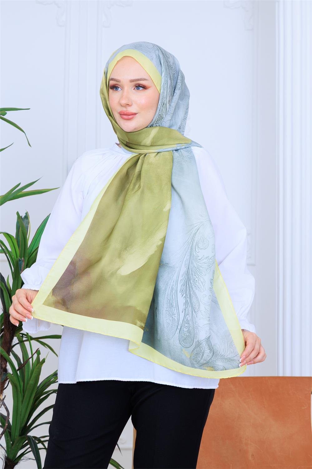 Adaçayı Esintisi Premium Dijital Soft Şal