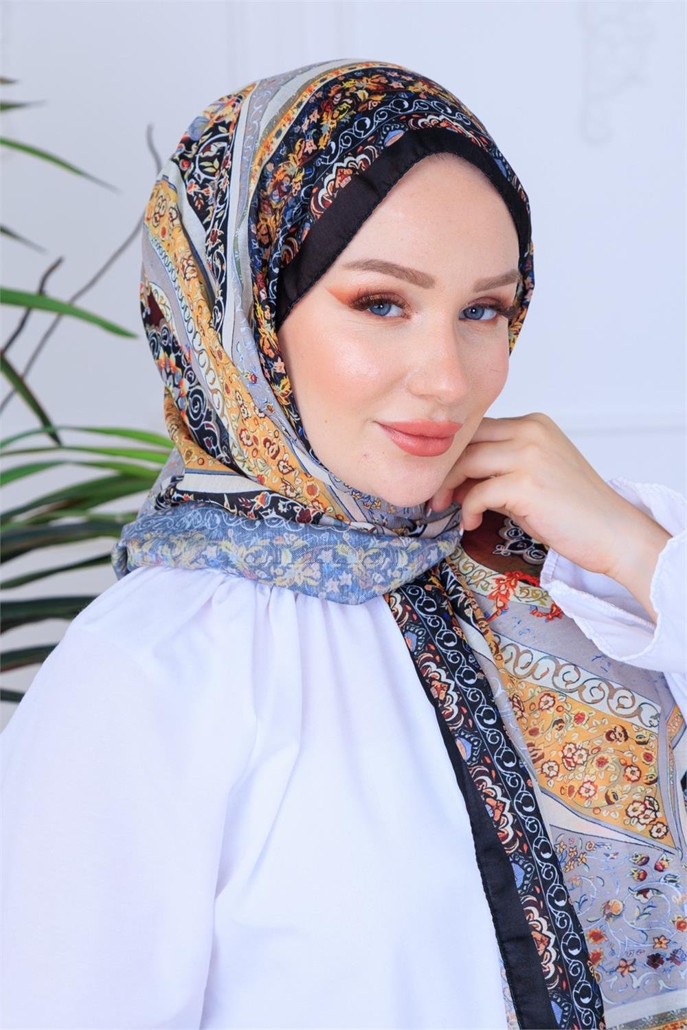 Saray Deseni Premium Dijital Soft Şal