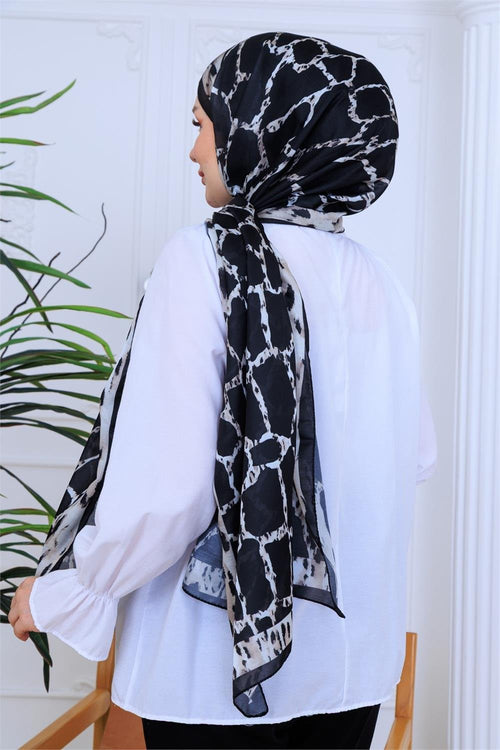 Elegan Dokunuşlu Desenli Premium Dijital Soft Şal