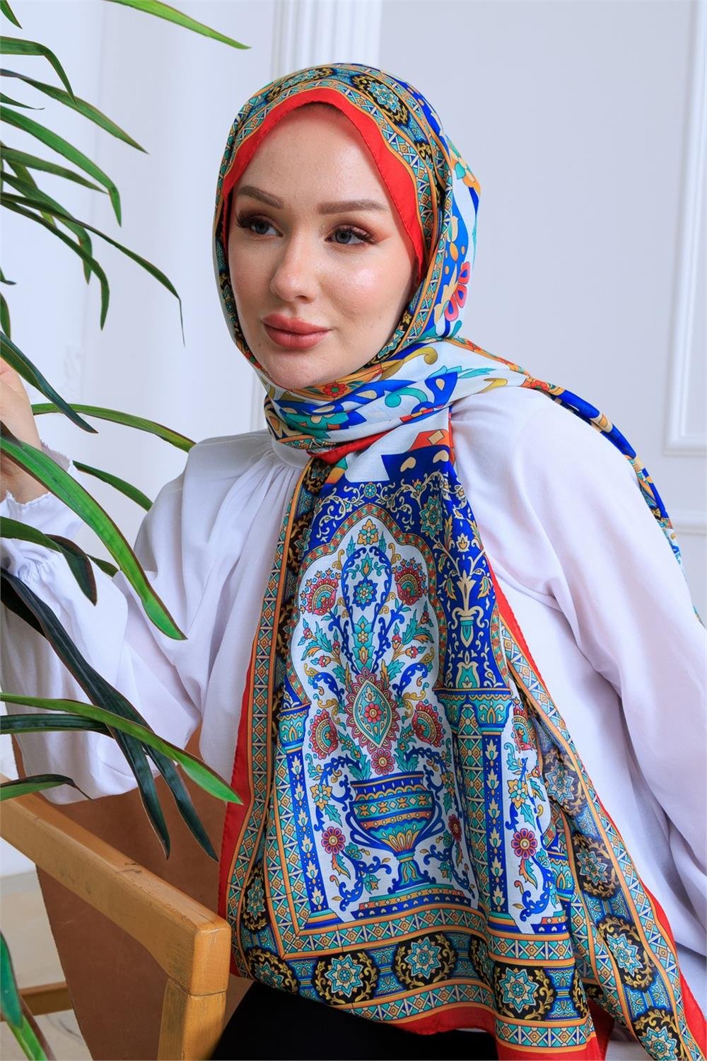 Modern Geometrik Desenli Soft Şal