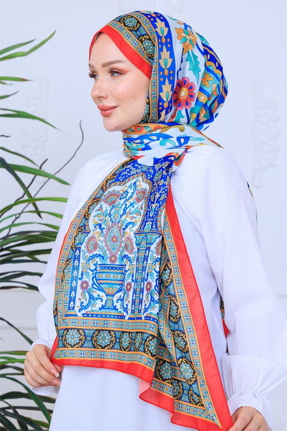 Modern Geometrik Desenli Soft Şal