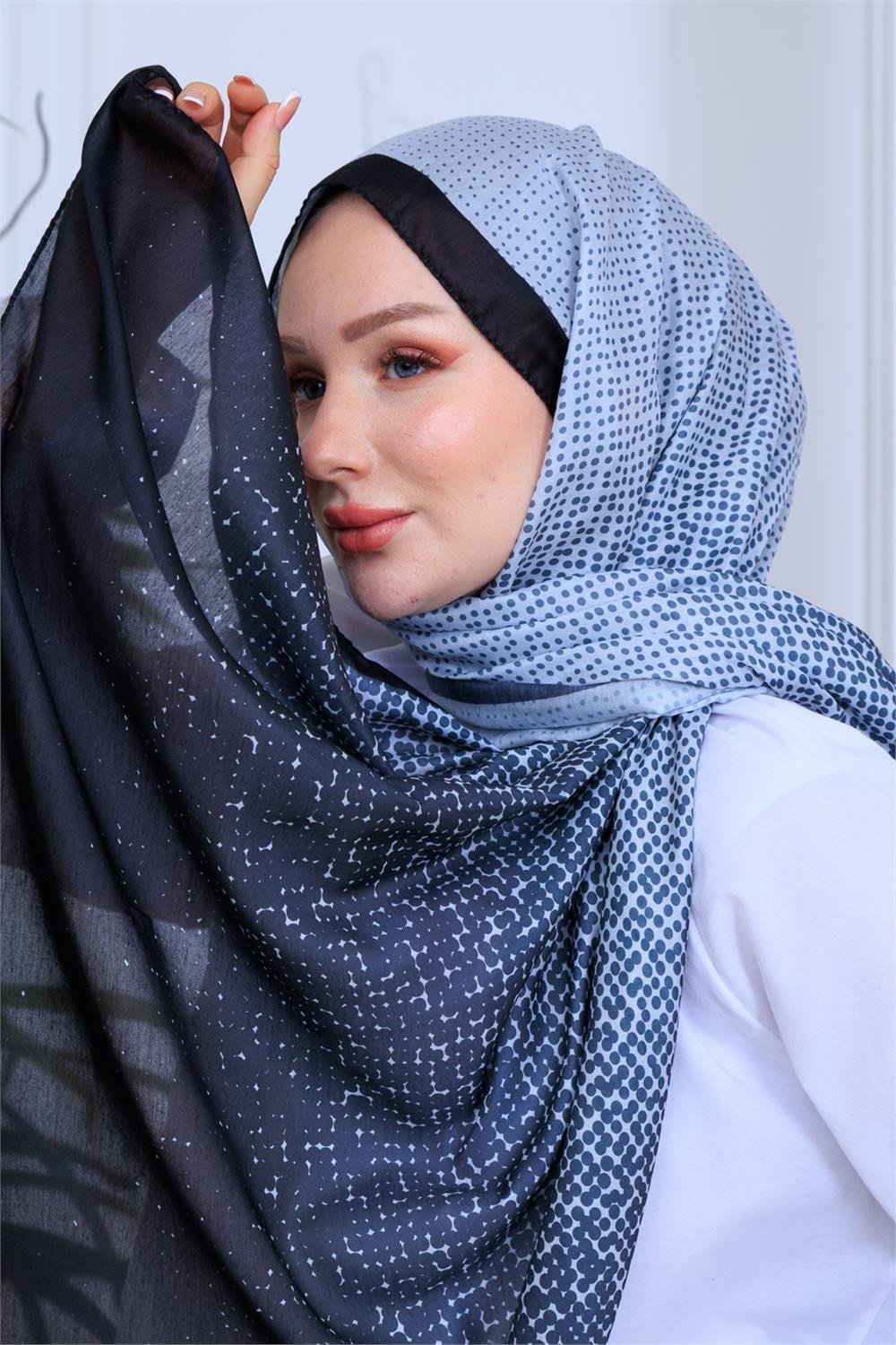 Ritmik Desenli Premium Dijital Soft Şal